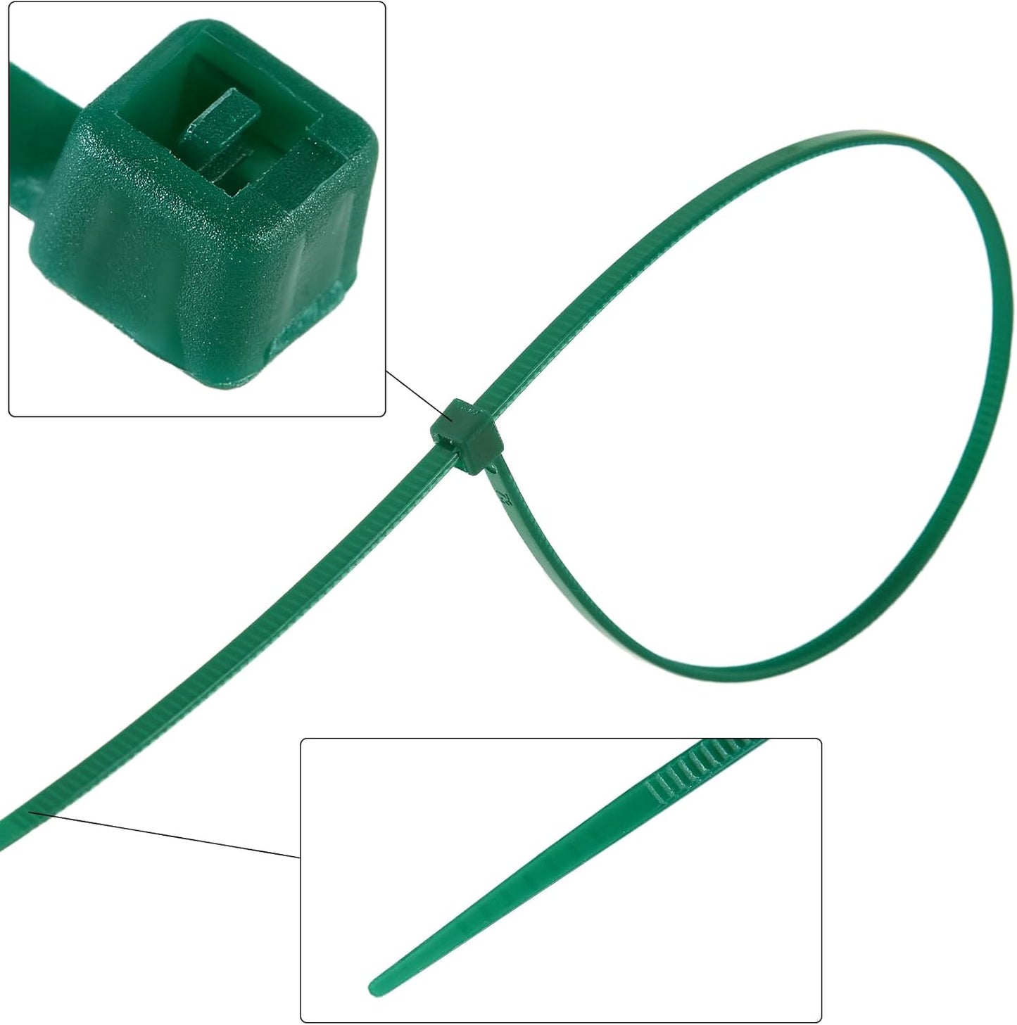 Green Zip Ties 6 inch 3mm Dark Green Nylon Garden Cable Zip Ties Self Locking Cable Ties Twist Ties, Multi-Purpose Cable Tie(100 Pcs)