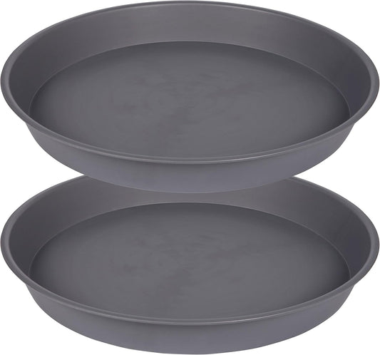 2 Pack of Bird Bath Bowl 12", 1.6" Depth, 10 12 inch Birdbath Bowls Dish Only for The Garden, Large Plant Saucer (12", Gray)