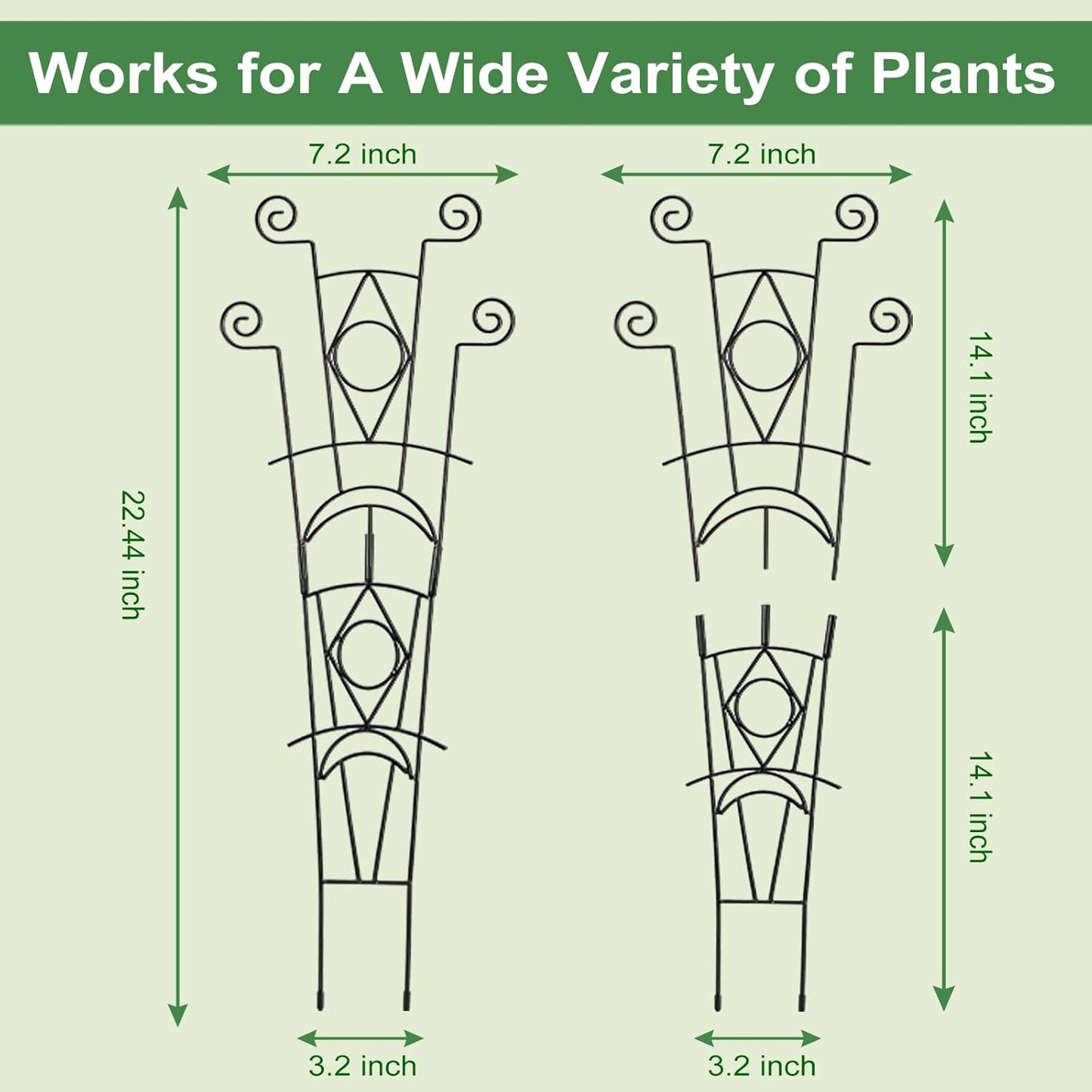 Indoor Plant Trellis for Climbing Plants 2 Pack Small Garden Metal Support for Potted Plants Flowers Houseplants for Outdoor