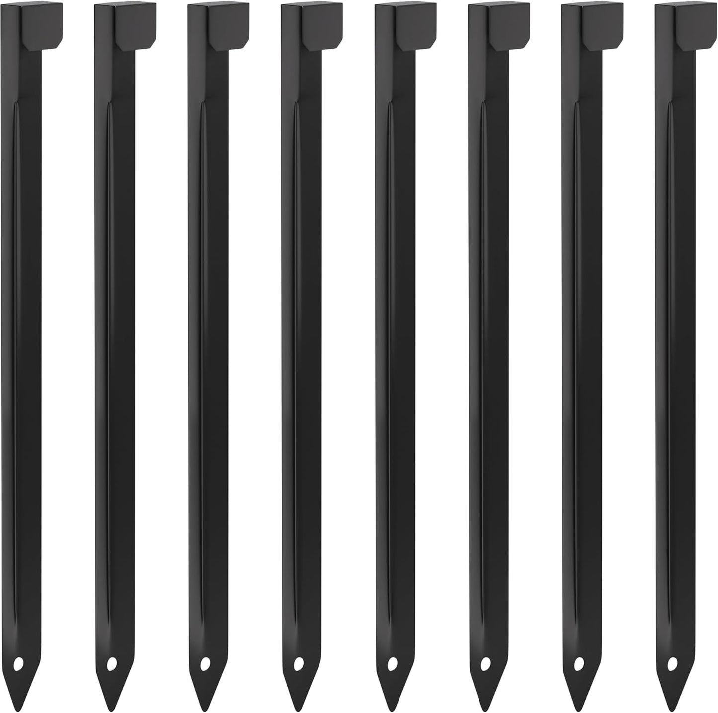 20Pcs Metal Landscape Edging Stakes, 10 Inch Garden Stakes Landscape Anchoring Spikes for Terrace Board, Landscape Edging Coil, Grass Barrier, Bender Board, Garden Liner, Black