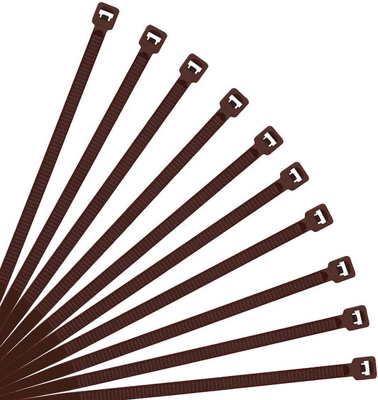 XINGO 8 Inch Brown Cable Zip Ties (500 Pack), 40 Lbs Tensile Strength-Heavy Duty, Self-Locking Nylon Plastic Nylon Wire Ties for indoor and outdoor use