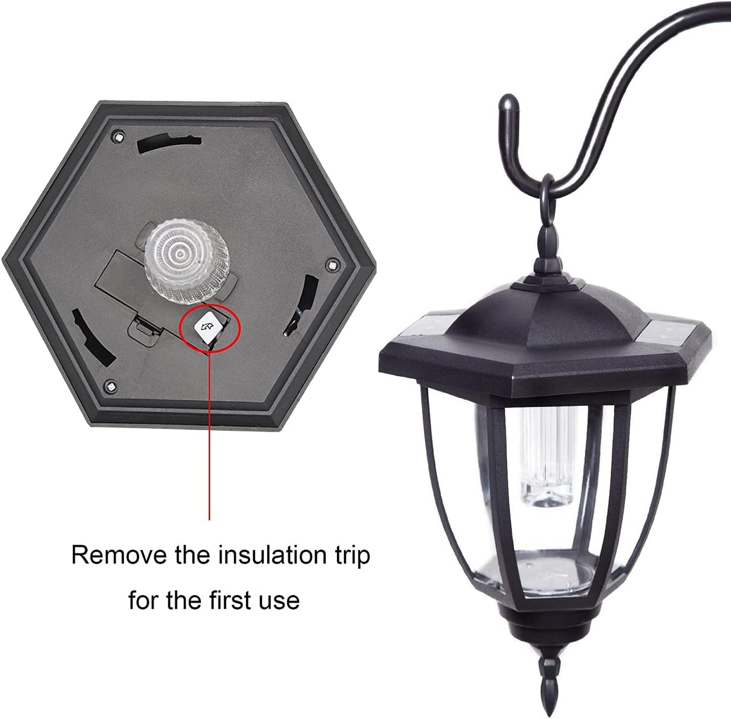 MAGGIFT 34 Inch Hanging Solar Lights, Decorative Garden Lanterns with 2 Shepherd Hooks, Solar Powered Coach Lights, Warm White LED Outdoor Lighting for Landscape, Yard, Pathway and Patio, 2 Pack