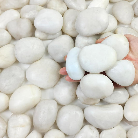 20 lbs White River Rocks for Landscaping, 2-3 inch Large Pebbles for Plants, Decorative Stones for Planters Vase Aquarium and Outdoor Garden Rocks