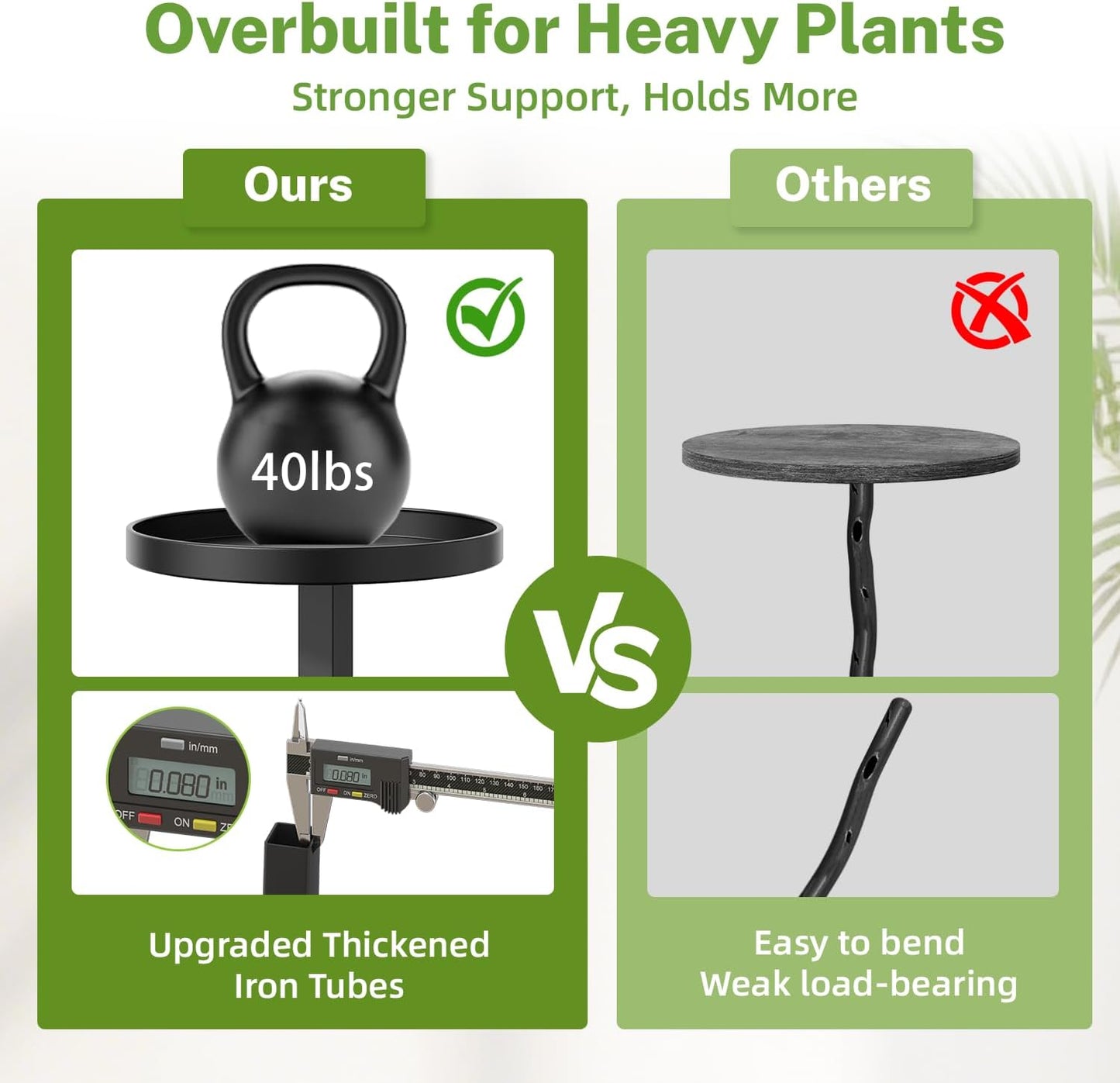 iDavosic.ly 3 Tier Plant Stand Indoor, Corner Tiered Multiple Flower Holder Shelf with Metal Trays, Orchid Display Wooden Rack for Patio Porch Living Room Balcony Outdoor, Modern Black & Rustic Brown