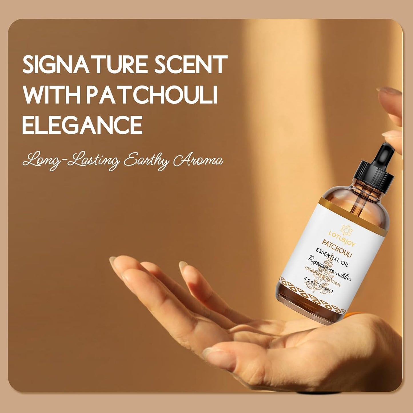 Patchouli Essential Oil for Skin Hair Diffuser, 100% Pure Natural Patchouli Oil for Room Spray, Roll On, DIY Candles & Soap Making - 4 Oz