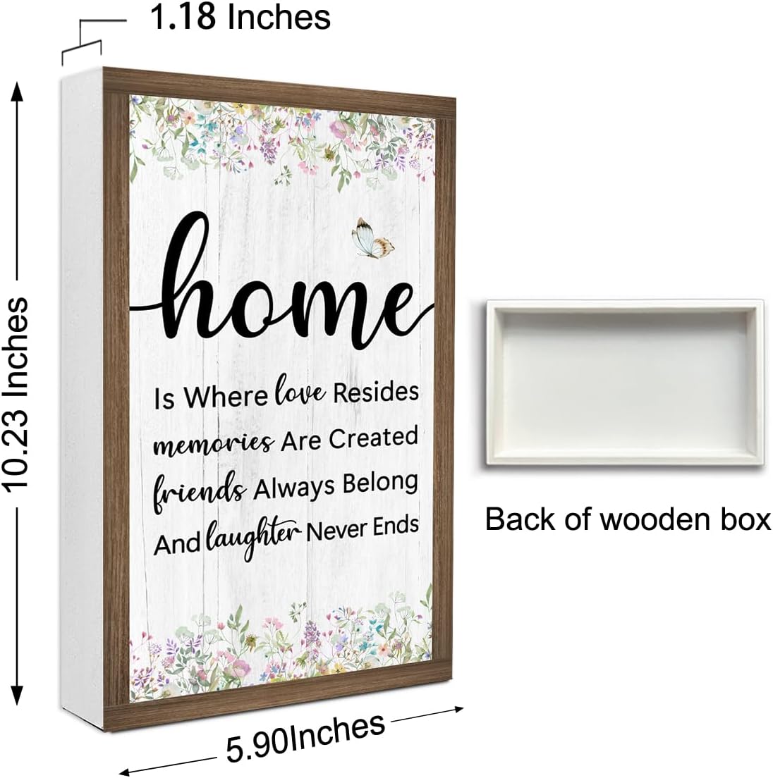 Home is Where Love Resides Memories Are Created Wooden Box Sign Desk Decor,Family Saying Wood Block Sign for Home Farmhouse Bedroom Shelf Tabletop Wall Decor