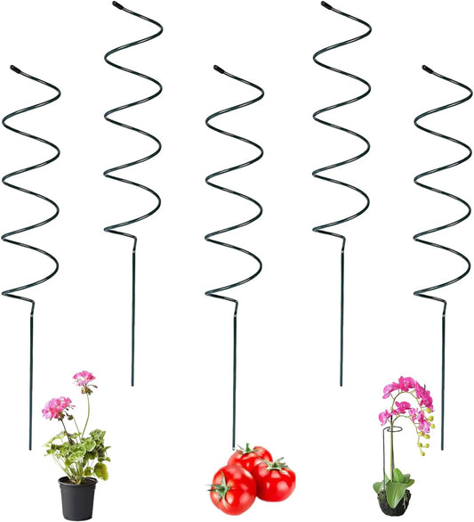 15.75″ Spiral Tomato Plant Stake, Small Spiral Plant Support, Garden Twist Stick for Climbing Plants, Indoor/Outdoor Plant and Rose
