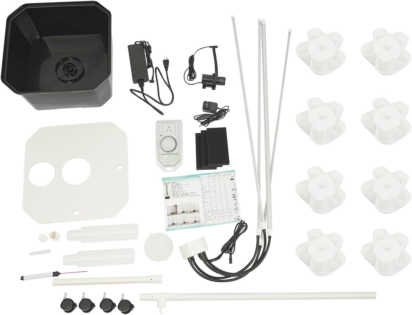 Hydroponic Growing Tower System Kit, 40-Plant Vertical Hydroponics Garden Tower with LED Grow Light, for Outdoor Indoor Herbs Fruits Vegetables Smart Garden Planter Kit