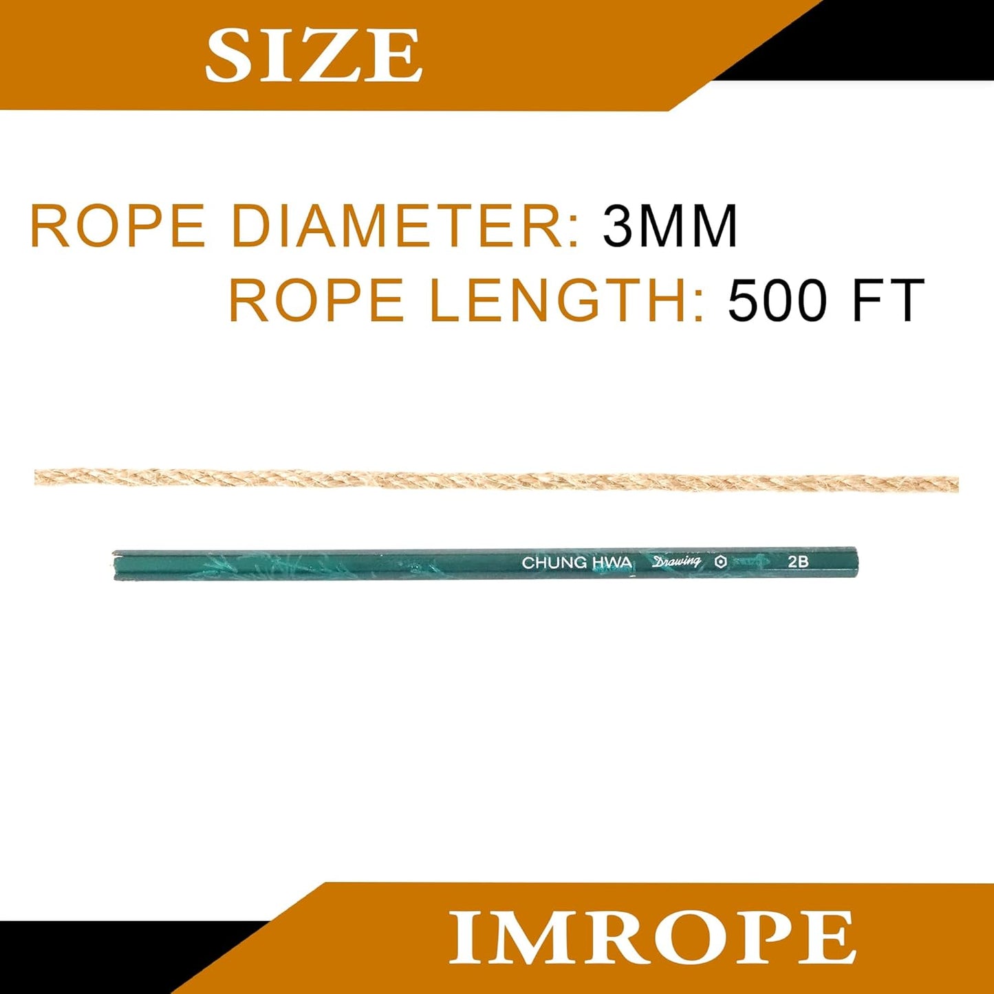 3mm x 500 Feet Natural Jute Rope, Twine for Gardening Tomato Climbing Plant Tie Floristry Crafts Gift Wrapping Packing Decor