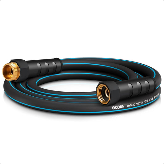 Heavy Duty Garden Hose 6ft, NON-EXPANDABLE Flexible Water Hose, Kink Resistant Lightweight Hybrid Hose, Leakproof Hose Male to Female Fittings