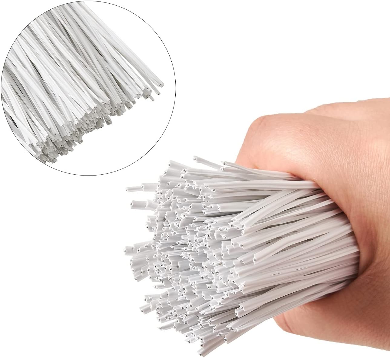 300 pcs 5 inch Plastic White Twist Ties, Cable Ties, for Bags, Gardening Tools