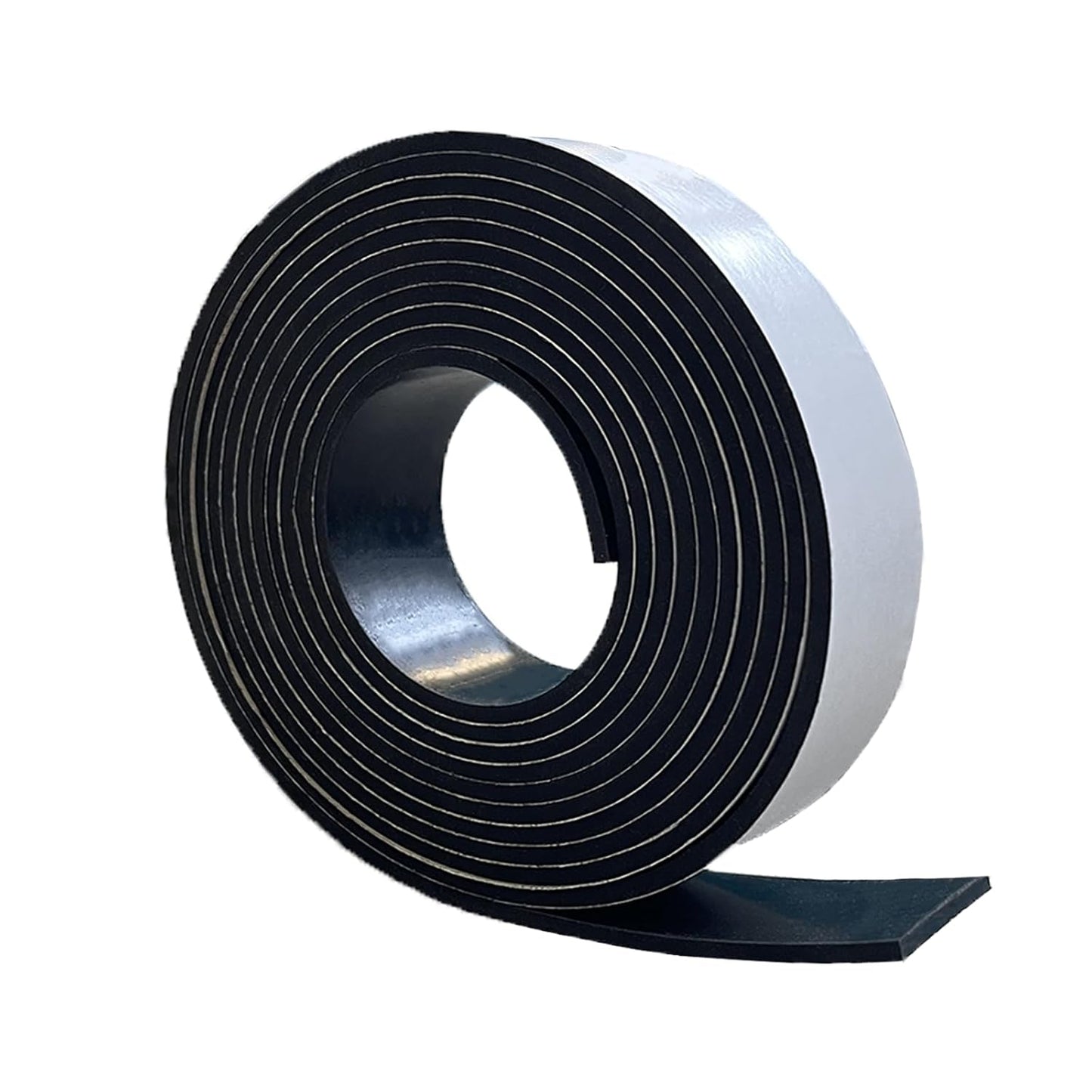 Solid Rubber Strips with Adhesive 1/8 (.125)" Thick X 1" Wide X 10'Long, Solid Rubber Sheet Rolls Self Adhesive for Anti-Slip, Anti-Vibration (1" X10'X1/8")