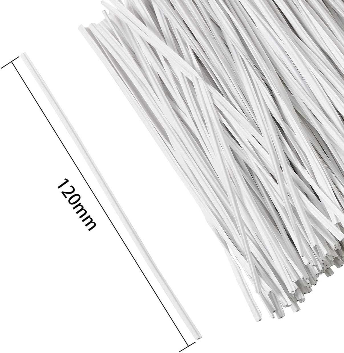 300 pcs 5 inch Plastic White Twist Ties, Cable Ties, for Bags, Gardening Tools