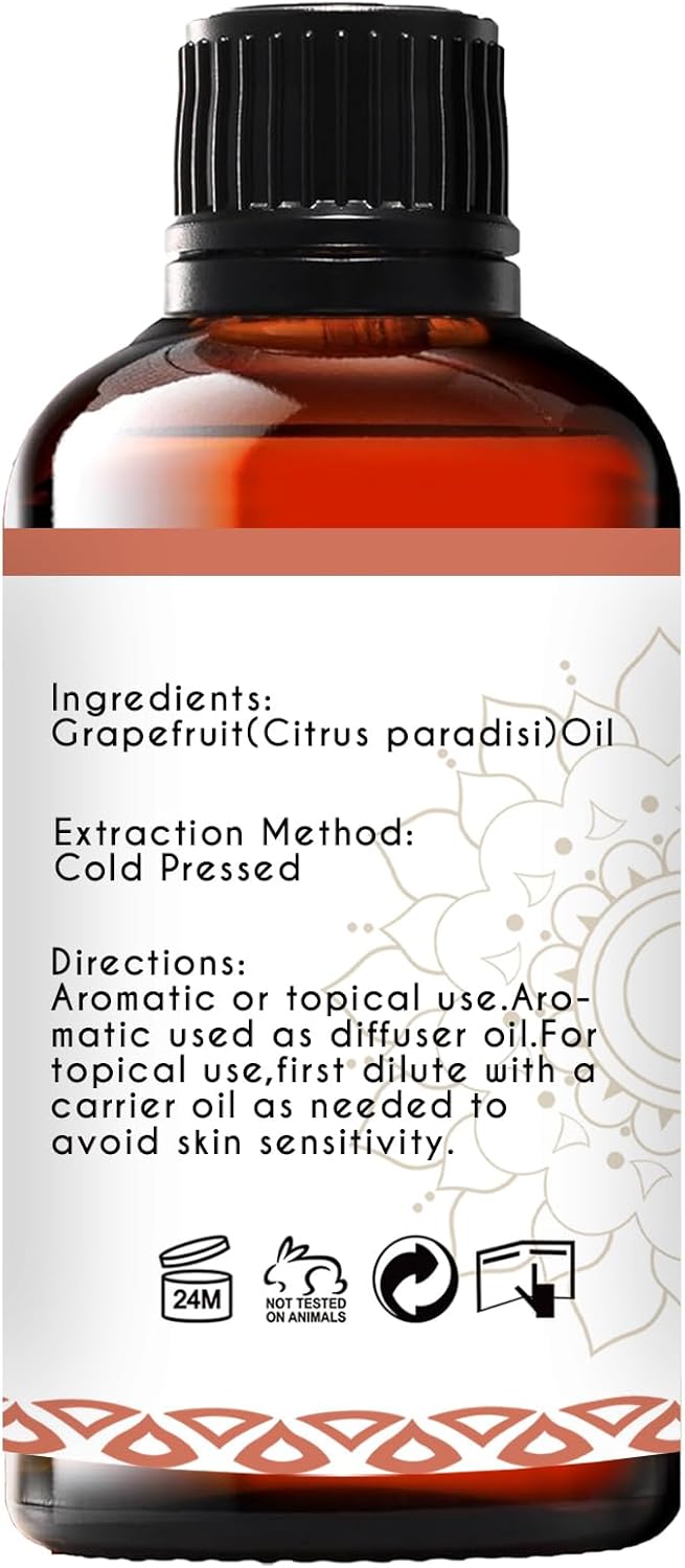 Grapefruit Essential Oil Pure Organic for Diffuser Skin Hair - 1 Oz