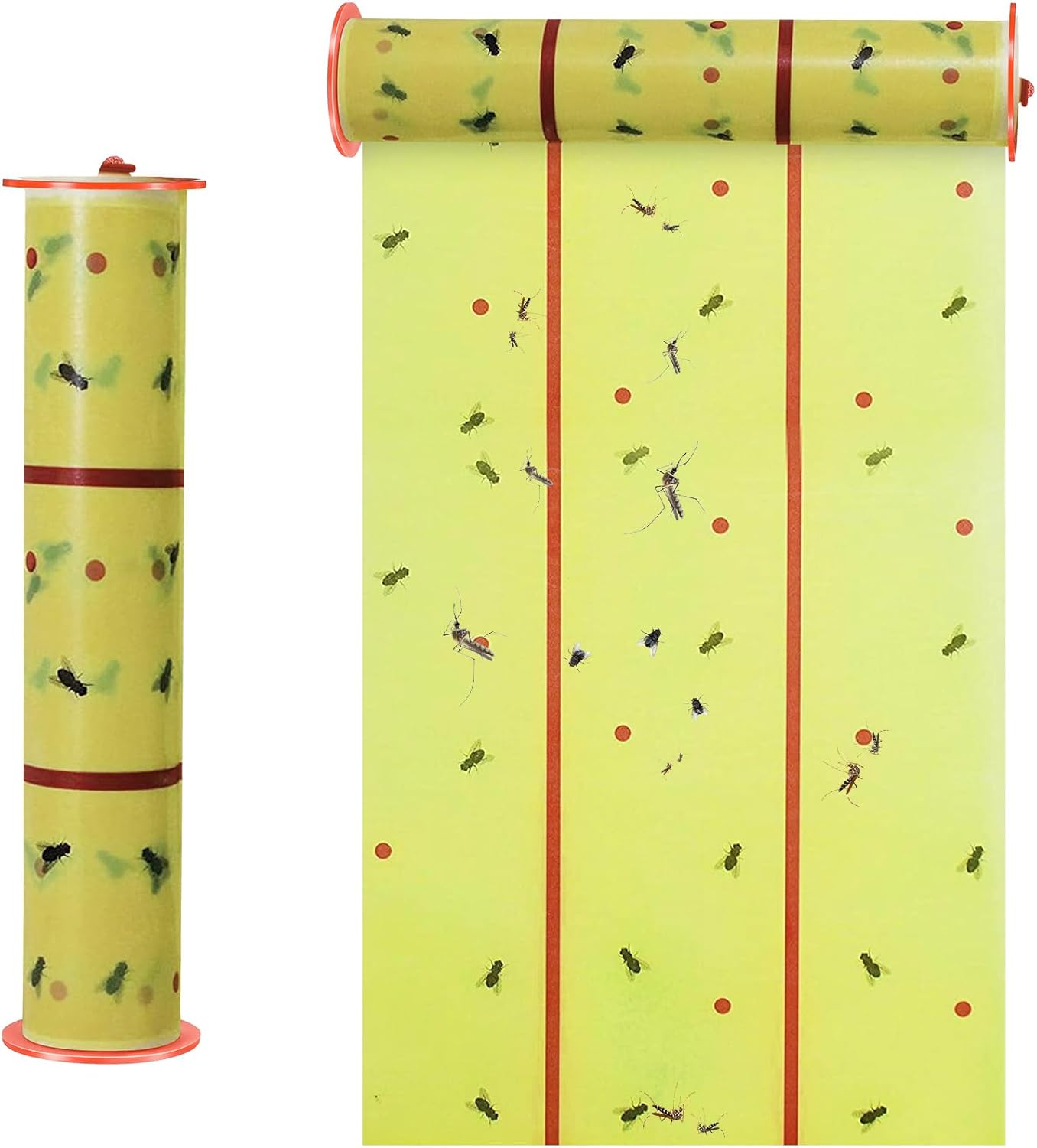 Qualirey Giant Sticky Fly Traps,30 Feet Fly Strips for Indoor Outdoor Hanging Flying Tapes Non Toxic Ribbon Fruit Gnat Killer for Mosquito Plants House Horse Stable (Yellow,1 Pcs)