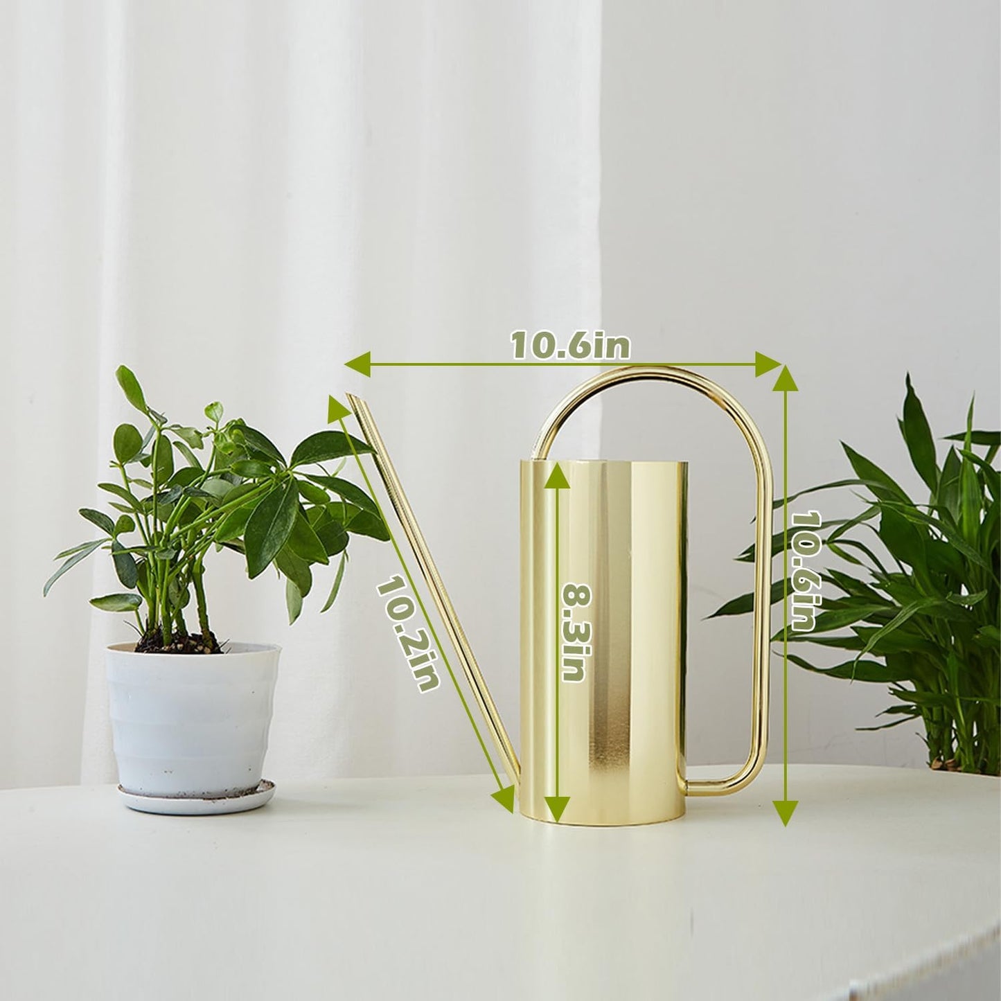 Watering Can for Indoor Plants, 50 oz/1.5L Stainless Steel Watering Can Pot with Long Spout, Garden Watering Cans with Comfortable Handle for Indoor House Plants Bonsai Flower Decorative