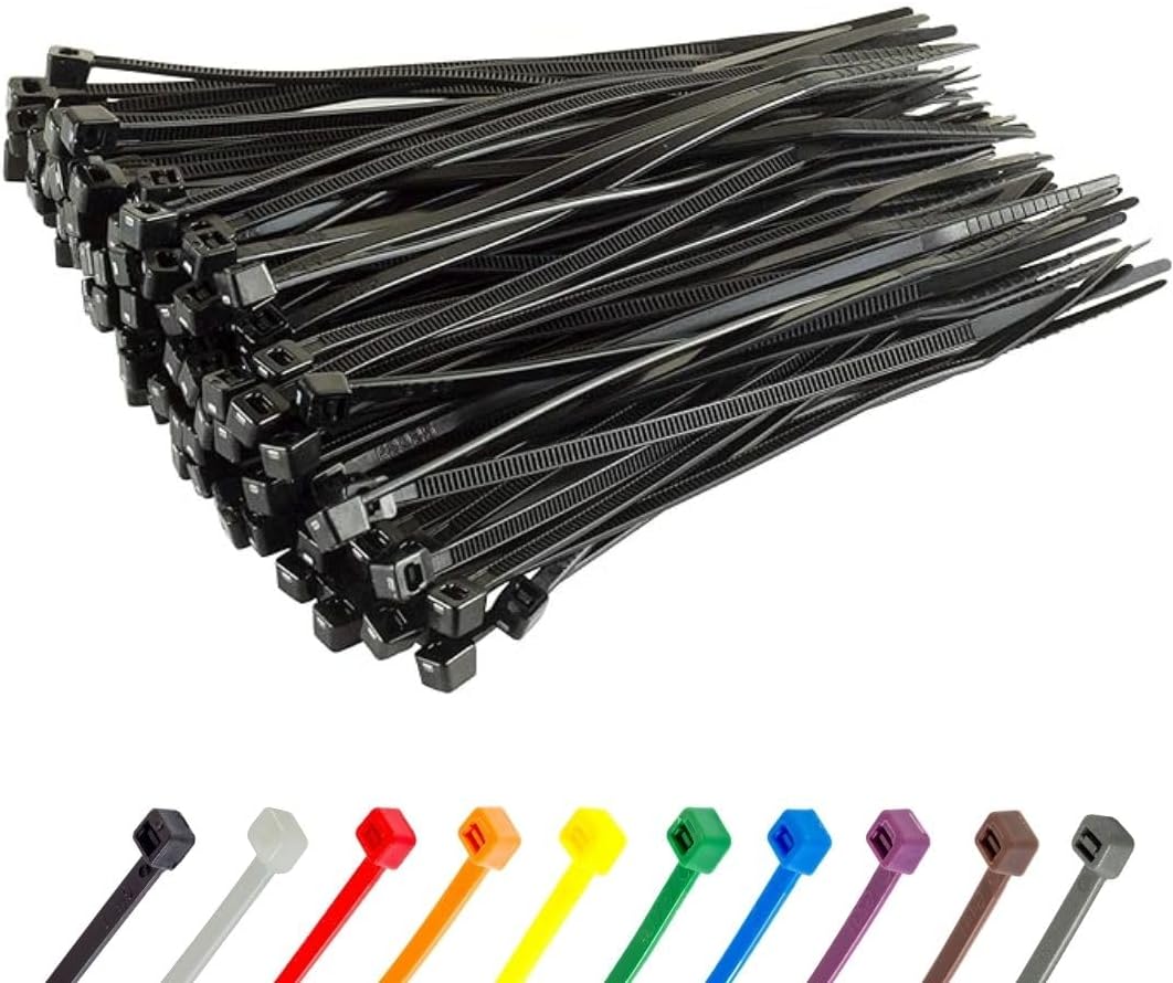 GTSE 4 Inch Black Zip Ties, 100 Pack, 18lb Strength, UV Resistant Small Nylon Cable Ties, Self-Locking 4" Tie Wraps
