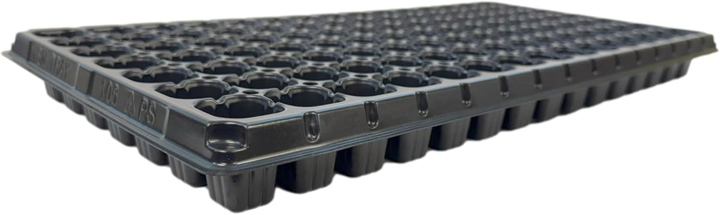 105 Cell Seedling Plastic Nursery Trays, 10 Pack, Thick Durable Germination Plug Trays, 1050 Cells Reusable Plant Propagation