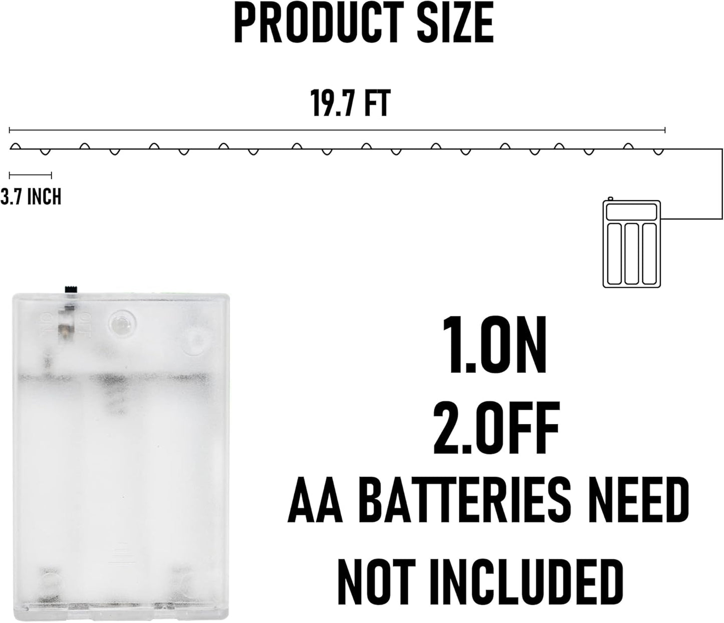 Dazzle Bright Fairy Lights Battery Operated, 20 FT 60 LED Silver Wire Waterproof Battery Operated String Lights, Christmas Decorations for Indoor Outdoor Bedroom Yard Decor, Multi-Colored