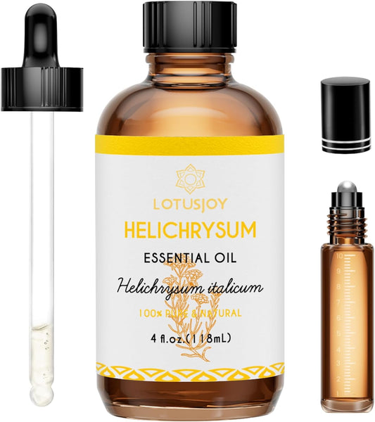 Helichrysum Essential Oil, 100% Pure Helichrysum Italicum Oil for Bruising Skin Roll On Diffuser Room Spray - 4 Oz
