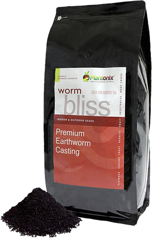 Worm Bliss (1 Cubic Ft, 30lbs) - Organic Worm Castings for Plants & Gardening - OMRI-Listed Earthworm Castings for Plants, Vegetables, Flowers, & Potting Soil - Garden Fertilizer Rich in Nutrients