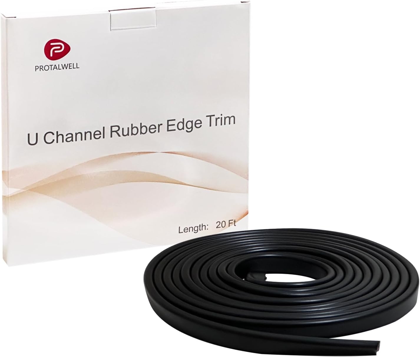 Rubber Edge Trim, 3/32" U Channel Edge Trim, Fit for 1/16" to 1/8", Edge Protector for Sheet Metal, Length 20Ft, Black Color