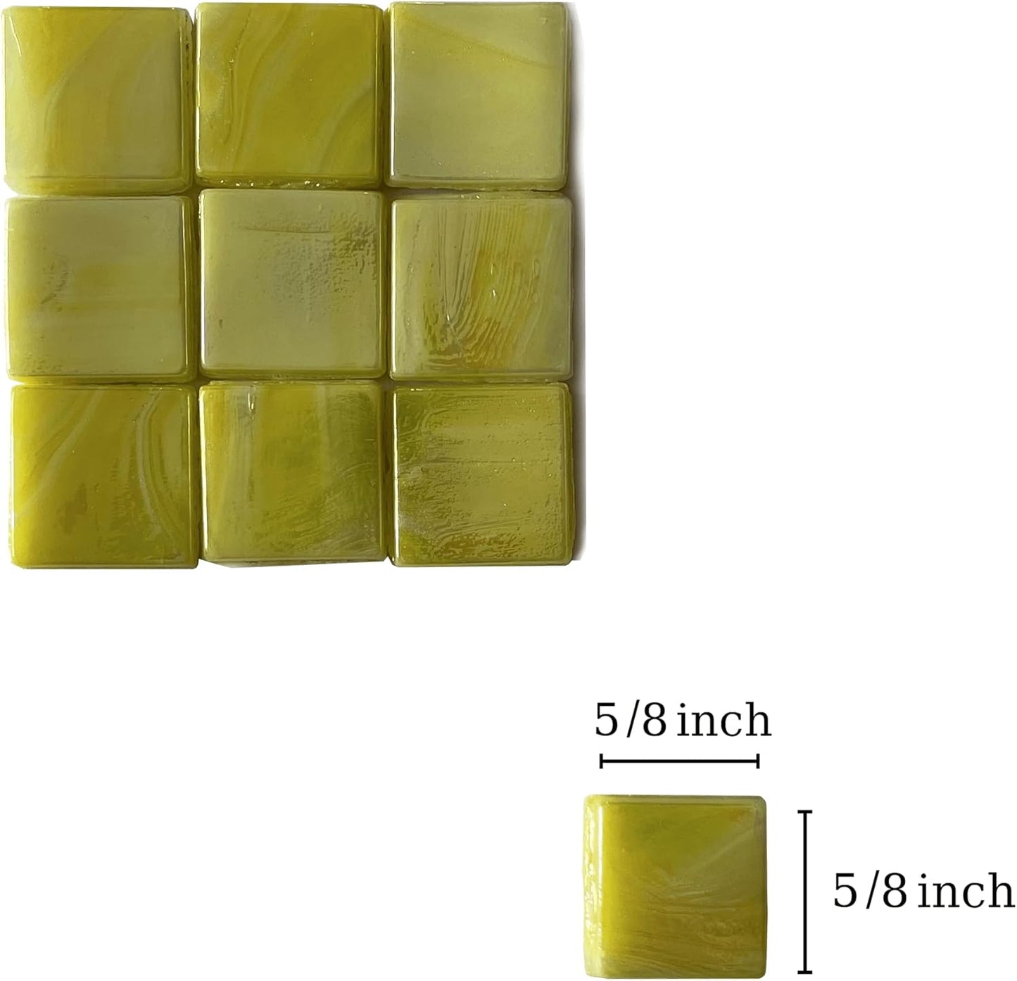 SMEIINIK 1.1lb/500g Square Mosaic Tiles for Crafts Bulk,Glass Tiles for Art Mosaic Projects, Iridescent Stained Glass Pieces for Mosaic Works (CWJ902-11)