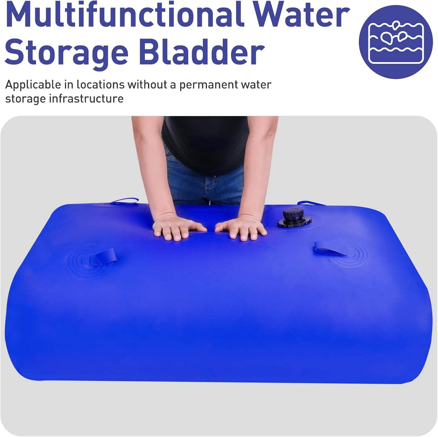 110L/29gal Foldable Water Bladder Storage Container - Large Capacity Soft Water Bag for Drought Resistance, Fire Prevention, and Emergency Water