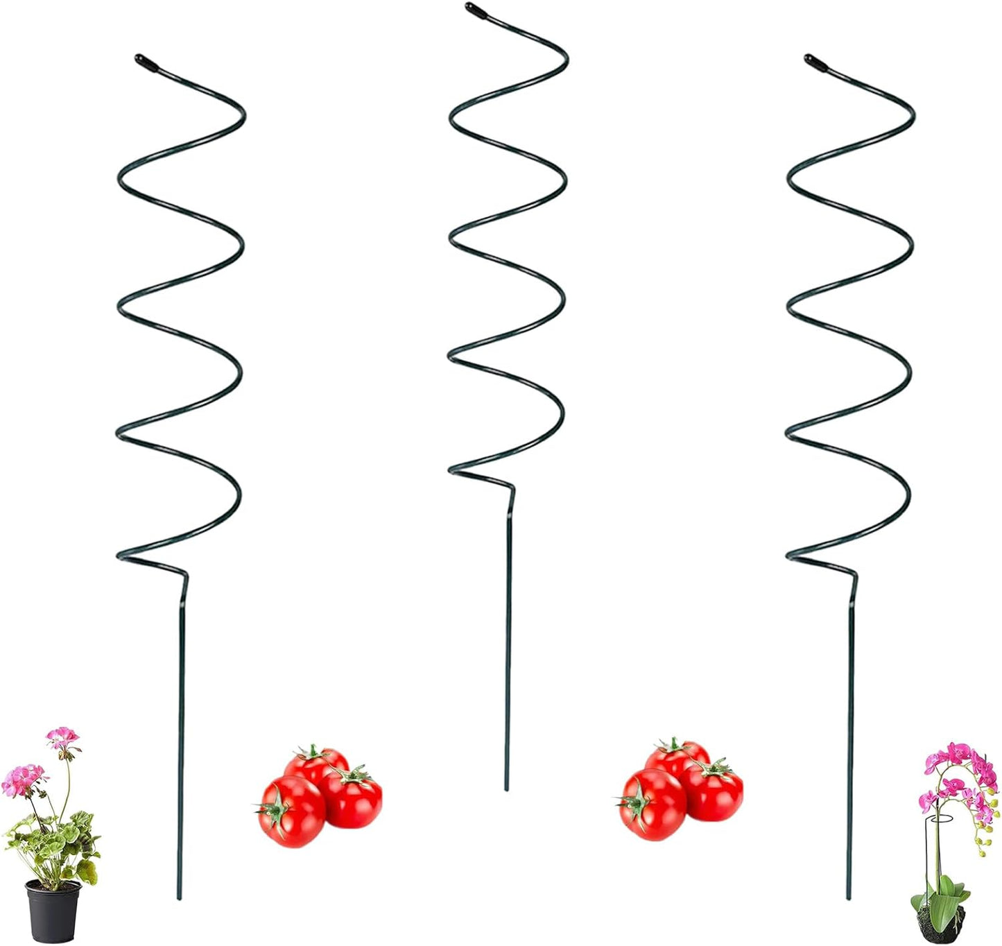 15.75″ Spiral Tomato Plant Stake, Small Spiral Plant Support, Garden Twist Stick for Climbing Plants, Indoor/Outdoor Plant and Rose
