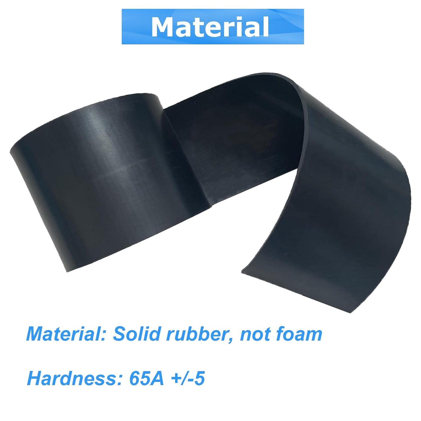 Solid Rubber Sheets,Rolls & Strips 1/16 (.062)" Thick X 2" Wide X 10'Long, Solid Rubber Strips for DIY Gaskets Crafts Pads Sealing Abrasion Supports Flooring Protection Warehouse