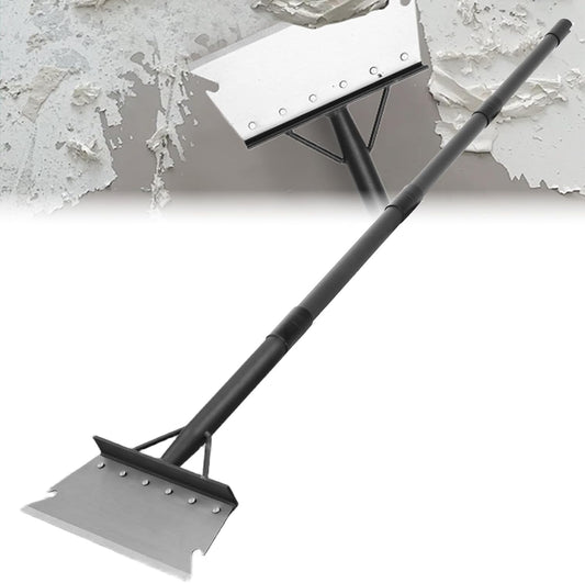 Garden Cleaning Shovel, Floor Scraper, Ice Scraper, 59 Inch Adjustable Heavy Duty Snow Scraper Long Handle, Garden Flat Shovel for Lawn Edging Weeding Digging Snow Removal and Ice Scraping, Sliver