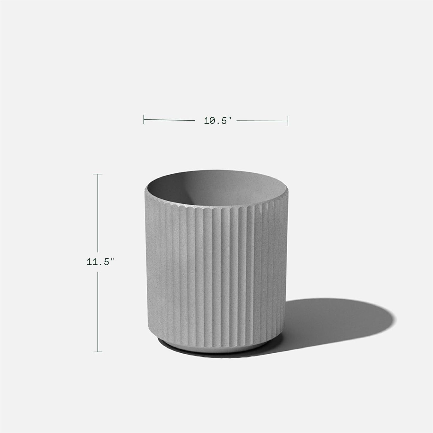 Veradek Demi Series Round Planter for Porch, Patio, Backyard | Durable Plastic-Stone Composite Material | Modern Décor for Tall Plants, Flowers