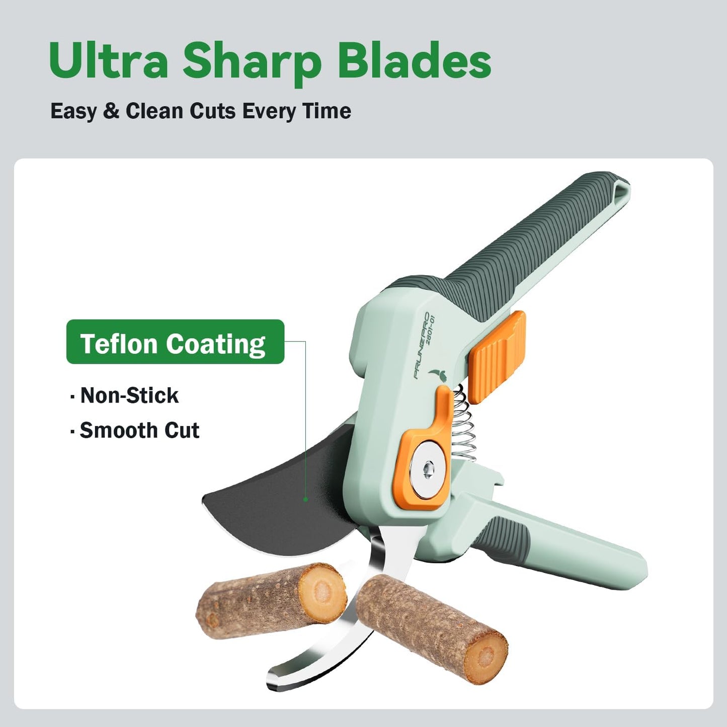 PrunePro 8" Professional Pruning Shears for Gardening Bypass Hand Pruner Stainless Steel Sharp Garden Scissors Plant Flower Rose Garden Clipper - 3 Pack