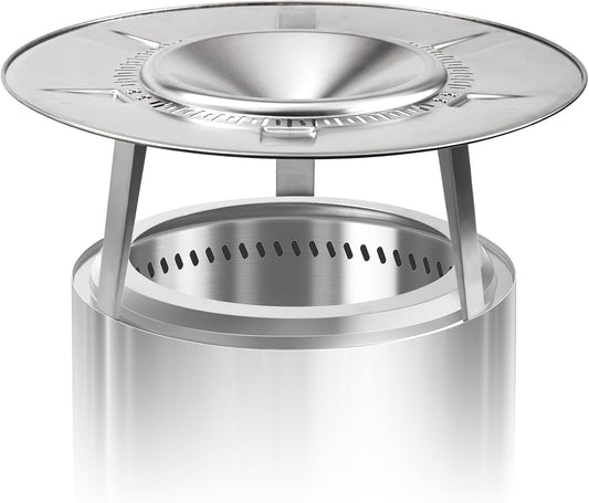 HGD Firepit Heat Deflector for 19.5" Solo Stove Bonfire - Portable 304 Stainless Steel Heat Diffuser Captures & Redirects Warmth, Detachable Firepit Camping Accessory