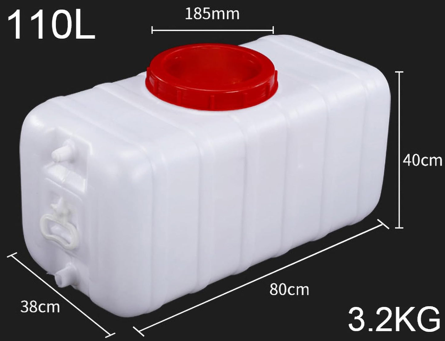 Water Tank Water Container Water Carrier 25L/30L/50L/75L/110L/200L for Water Storage Hiking Hurricane Emergency Car Water Tank Outdoor Camping Hunting Self-Driving(Size:110L)