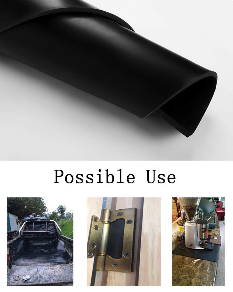 NABOWAN Solid Rubber Sheets,Strips,Rolls 1/8" (.125") Thick x 12" Wide x 47" Long, Thin Neoprene Rubber, Perfect for DIY Gasket Material, Sealing, Liner, Shield, Padding, Mat