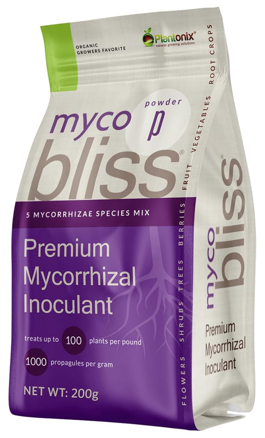Myco Bliss Powder (200 g) - Mycorrhizal Fungi for Plants - 5 Strain Mycorrhizal Inoculant with 1000 Propagules Per Gram - Highly Concentrated Mycorrhizae for Plants, Gardening, & Potting Soil