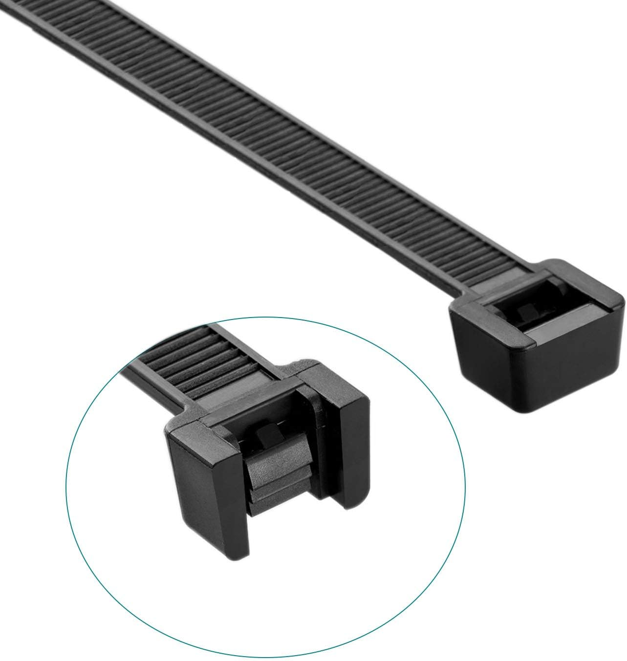 Superun Heavy Duty Zip Ties 12 Inch, 50 Lbs Tensile Strength Selflocking Wire Ties (Industrial Grade Cable Ties) Pack of 100 Black