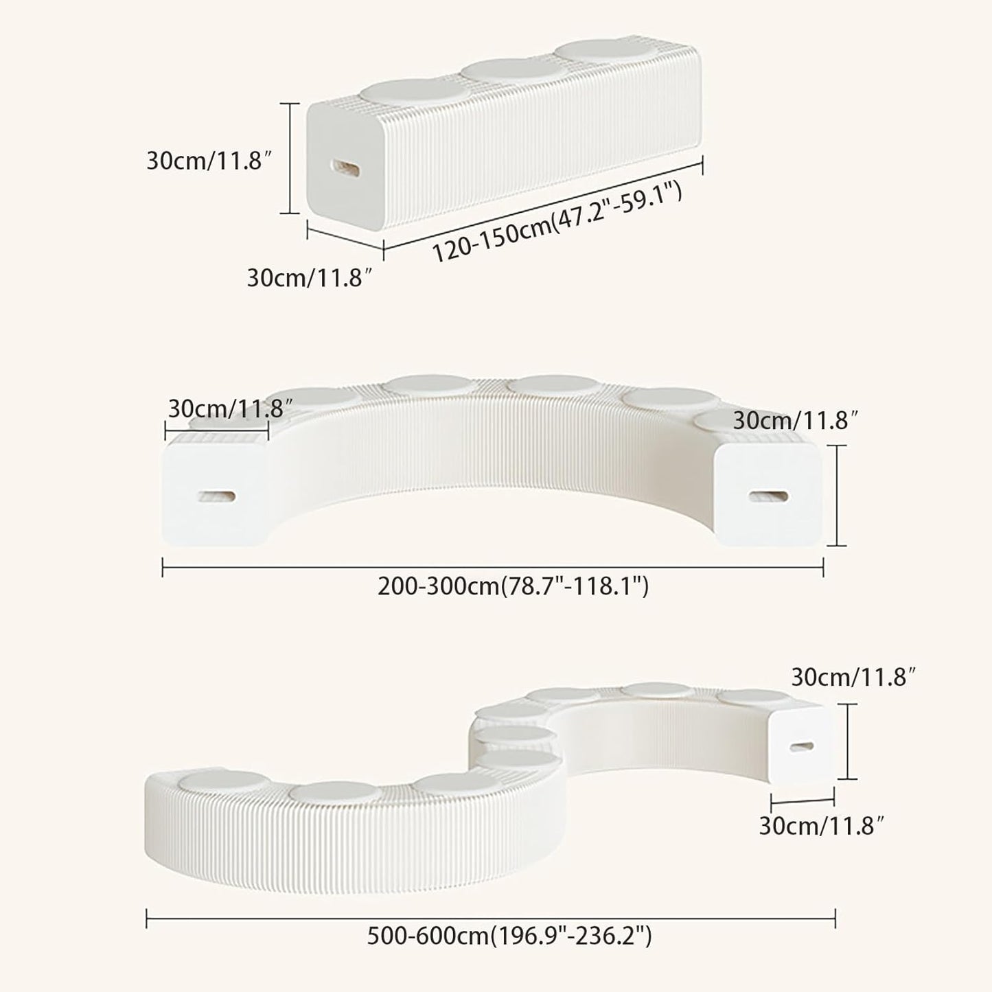 Foldable Kraft Paper Stool, Honeycomb Accordion Folding Bench, Collapsible Paper Stool for Small Spaces, Portable Footrest and Side Table for Living Room and Office,Black-44×31×600cm