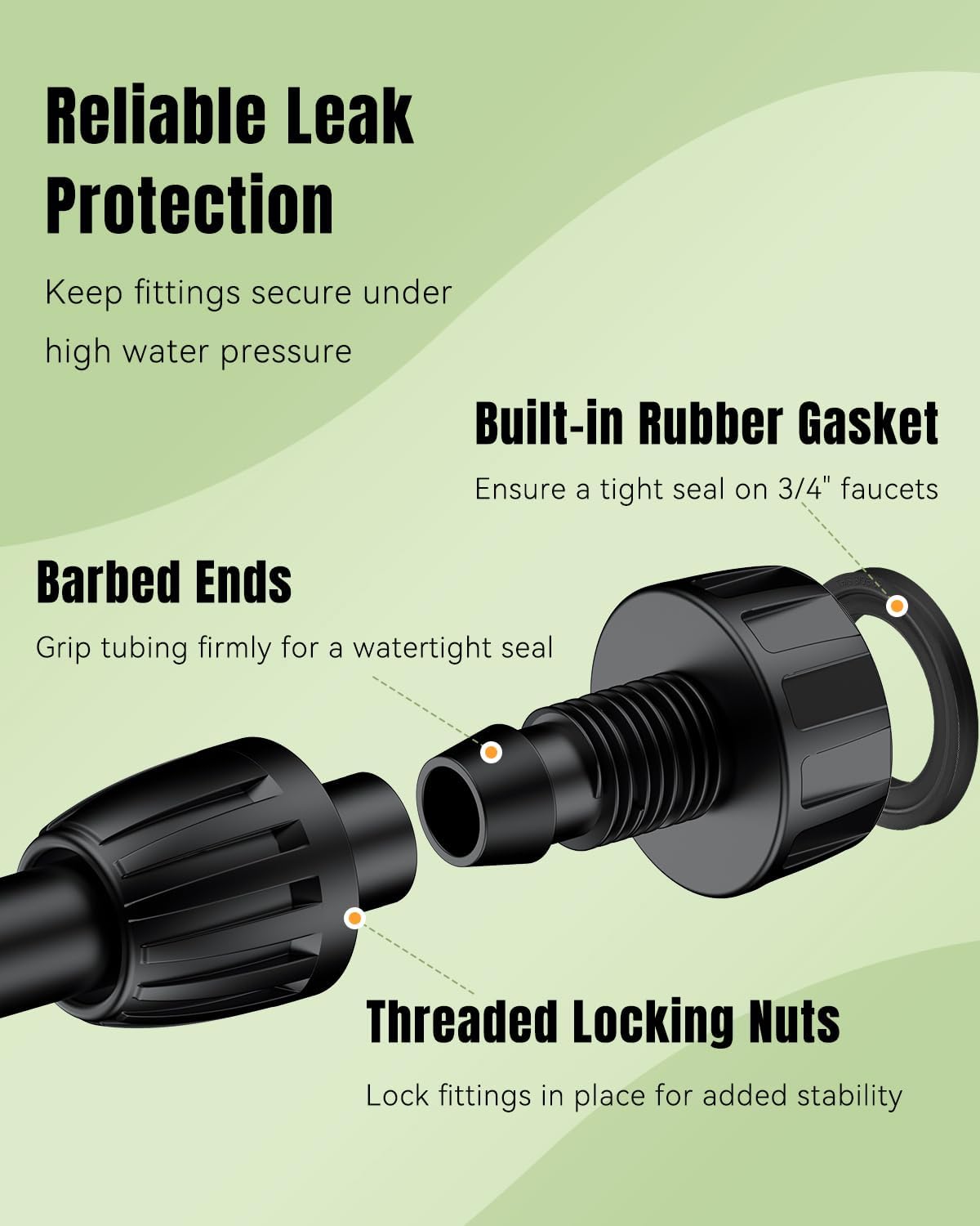 Pawfly 10 Pcs 1/2" to 3/4" Hose Adapter, 1/2 Inch Drip Irrigation Tubing to Faucet/Garden Hose Adapter, 3/4 Inch Garden Faucet Connectors, 3/4" FHT to 1/2" Drip Irrigation Fittings