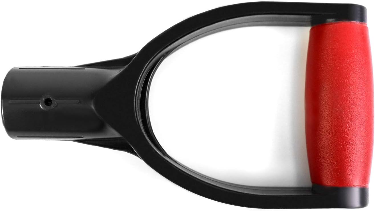 QWORK Plastic Spade Shovel with D Grip, 1-1/4" Polypropylene Shovel Handle for Digging and Raking
