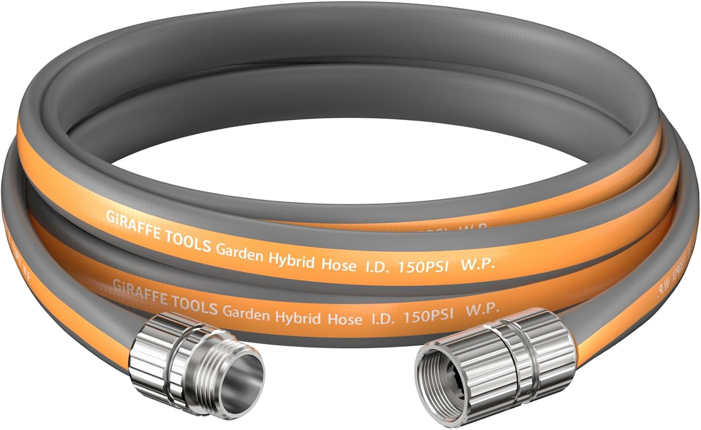 Giraffe Tools Garden Hose 10FT, 5/8" Lightweight Lay Flat Water Hose, Custom Length, Flexible, Leakproof Hybrid Hose Pipe with Male to Female Fitting