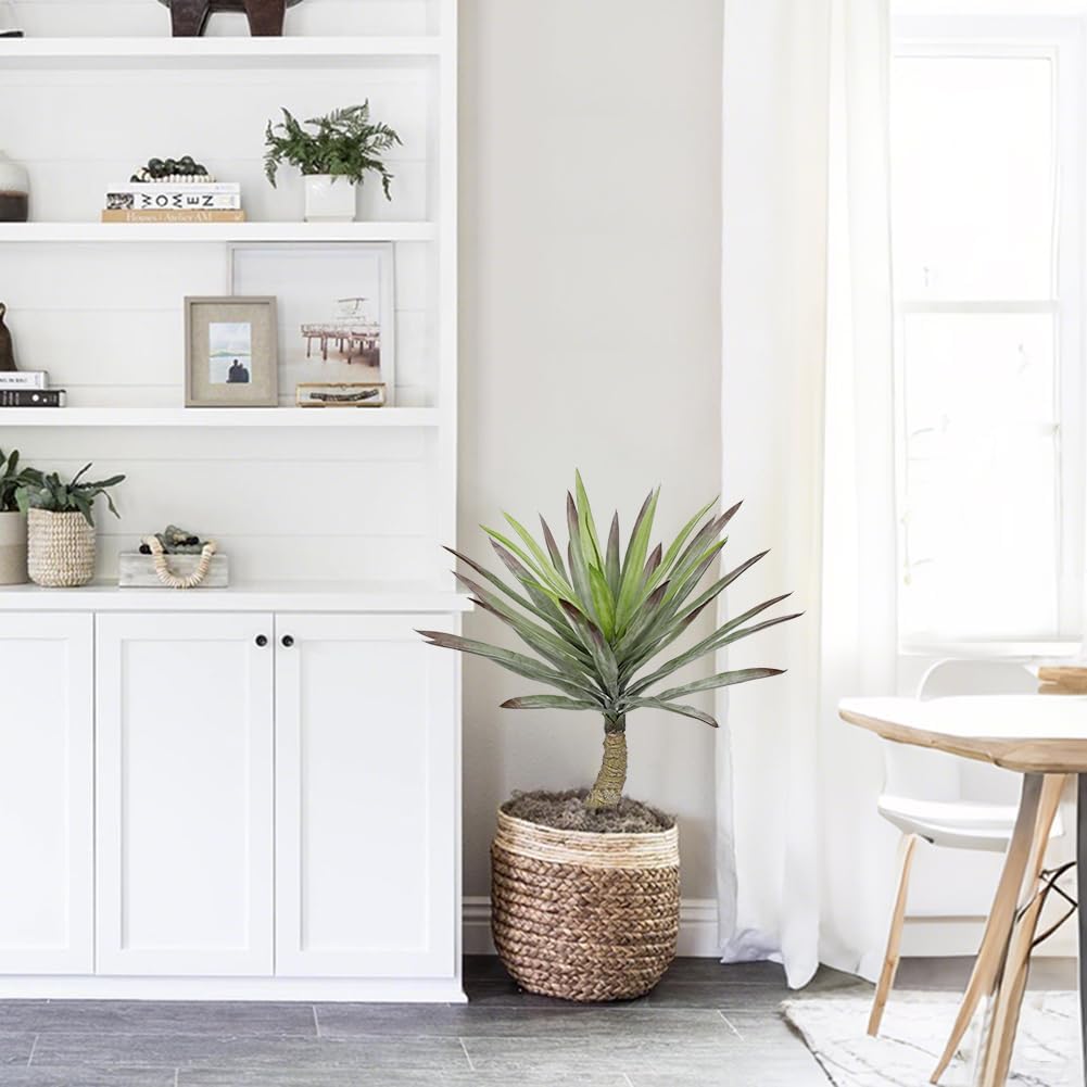 Briful Large Agave Plants Artificial 27.5in Tall Fake Potted Agave Plant Indoor Faux Succulent Tropical Plants for Home Office Room Balcony Garden Outdoor Decor