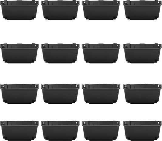 16-Pot Vertical Wall Planter, Self-Watering Stackable Planters for Indoor & Outdoor Use, Perfect for Herbs, Flowers & Vegetables (16, Black)