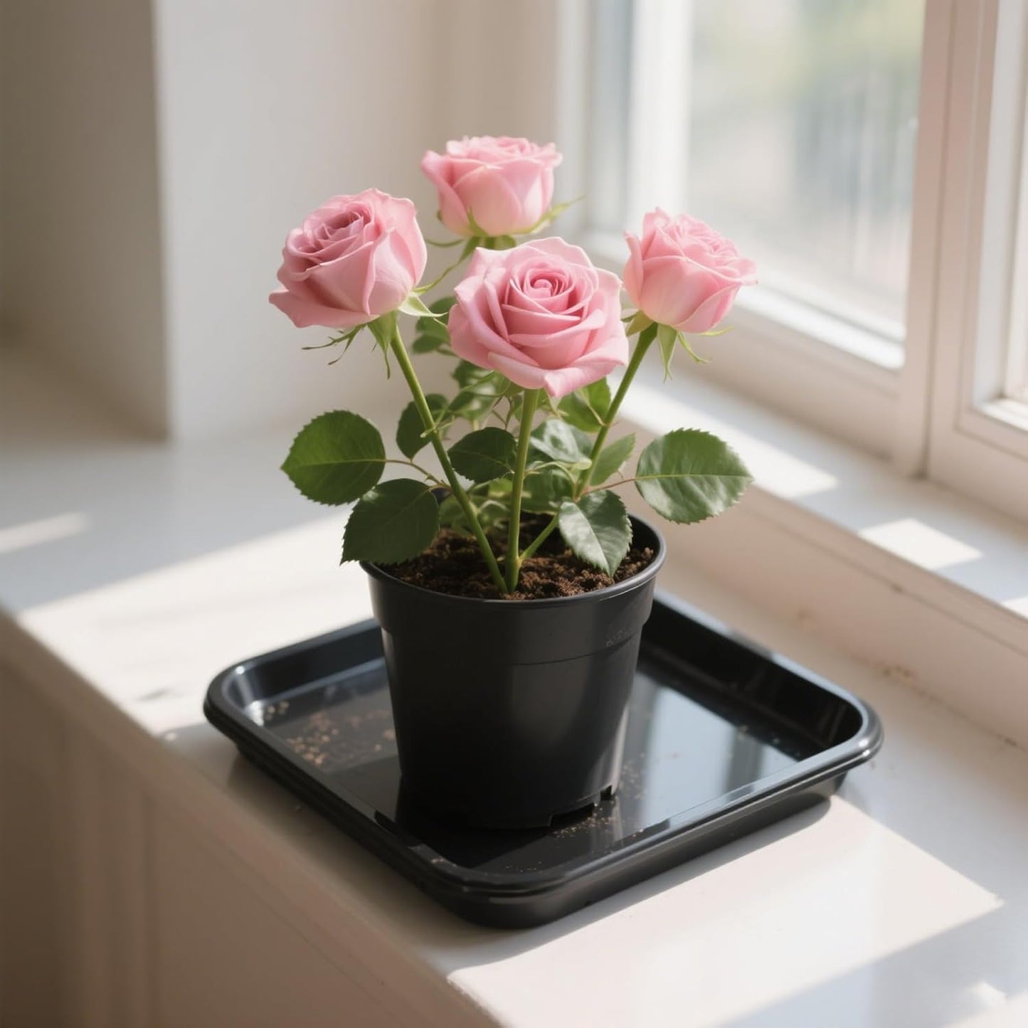 JOIKIT 15 PCS 10 x 10 Inch Square Plant Saucer, Plastic Plant Saucer Drip Tray, Square Flower Pot Tray for Indoors and Outdoor Plant Pots, 1.38 Inch Deep, Black