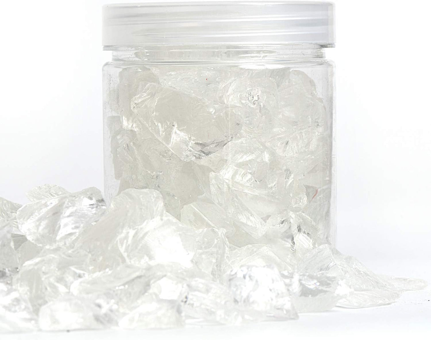 High Luster Reflective Fire Glass Gravel,Fire Gems,Fire Drops,Fire Glass Pebbles Stones Beads Chips for Fire Pit Fish Tank Aquarium Garden,1-2cm,580g/1.27lb (Crystal)