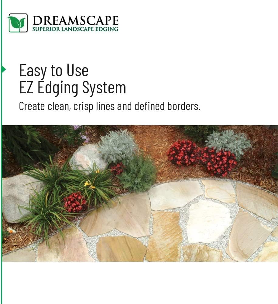 Dreamscape E-Z Edge Aluminum Landscape Edging - 8 Strips, 6ft Each (48ft Total), Bronze - Professional Quality Landscaping Border, Metal Divider for Lawn, Garden, Flowerbed…