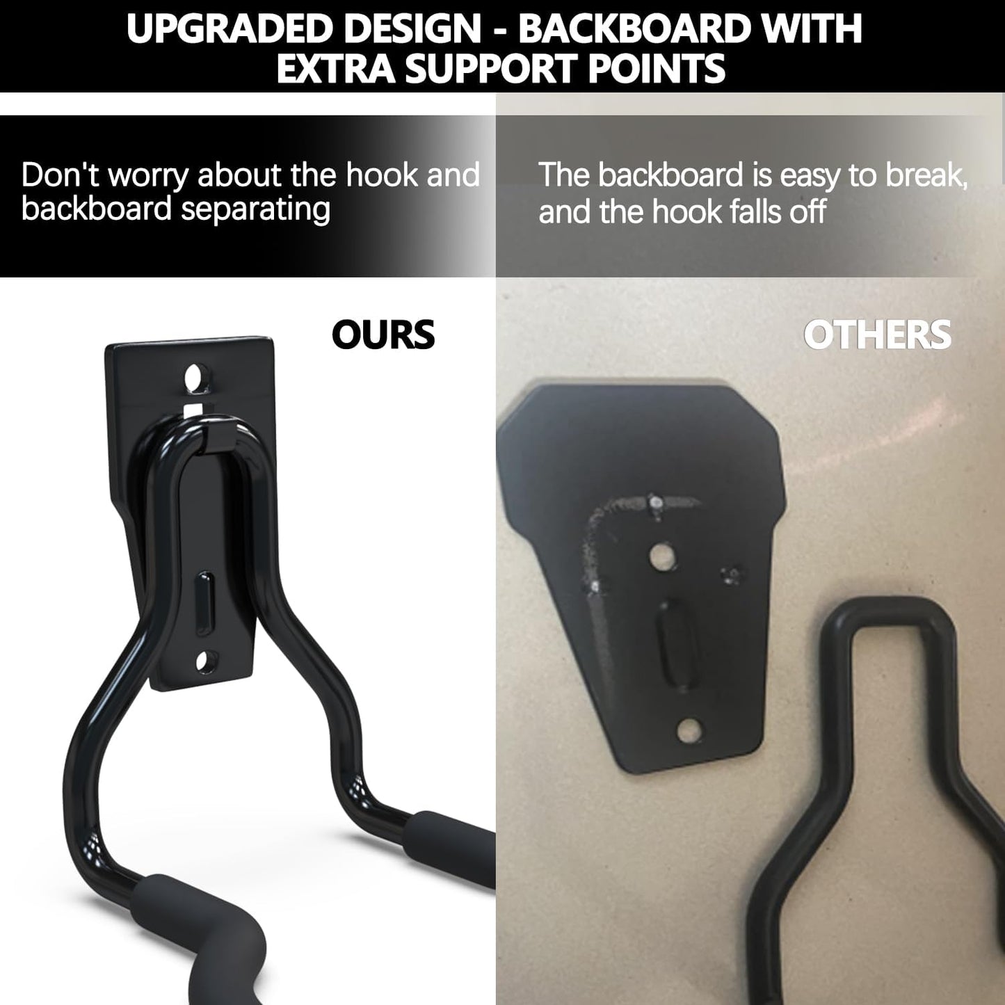 3-H Weed Eater Hanger 4 Pack,2 Garden Hose Holder,2 Screw in Hooks,Utility Weedeater Rack,Tool Hangers for Organizing and Hanging Weed Wacker,Leaf Blower,String Trimmer in Garden