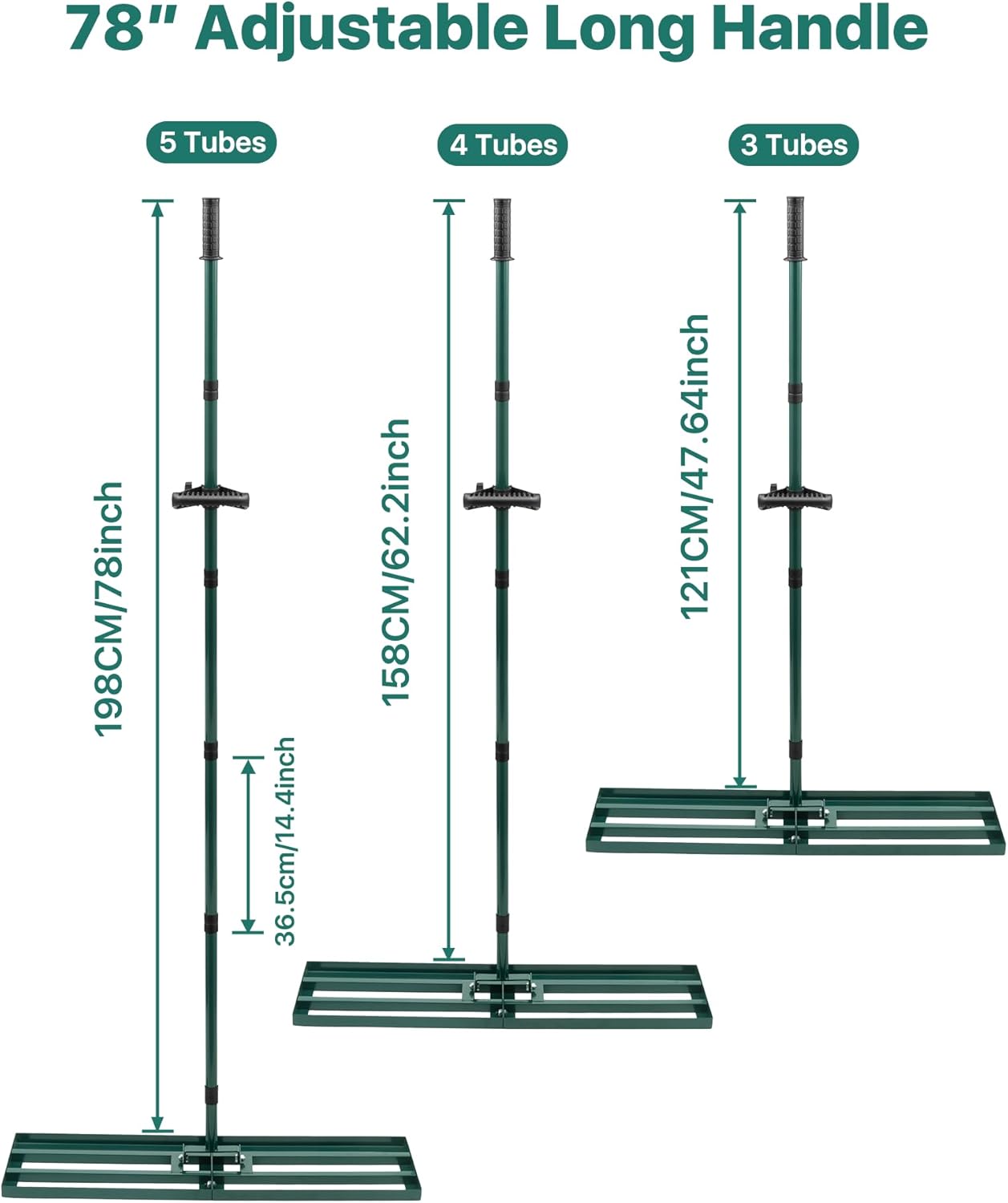 Lawn Leveling Rake 33x10'', Yard Leveling Rake with 78'' Back-Saving Adjustable Handle, Stainless Steel Lawn Leveler Tool for Garden, Backyard, Farm, Golf Course