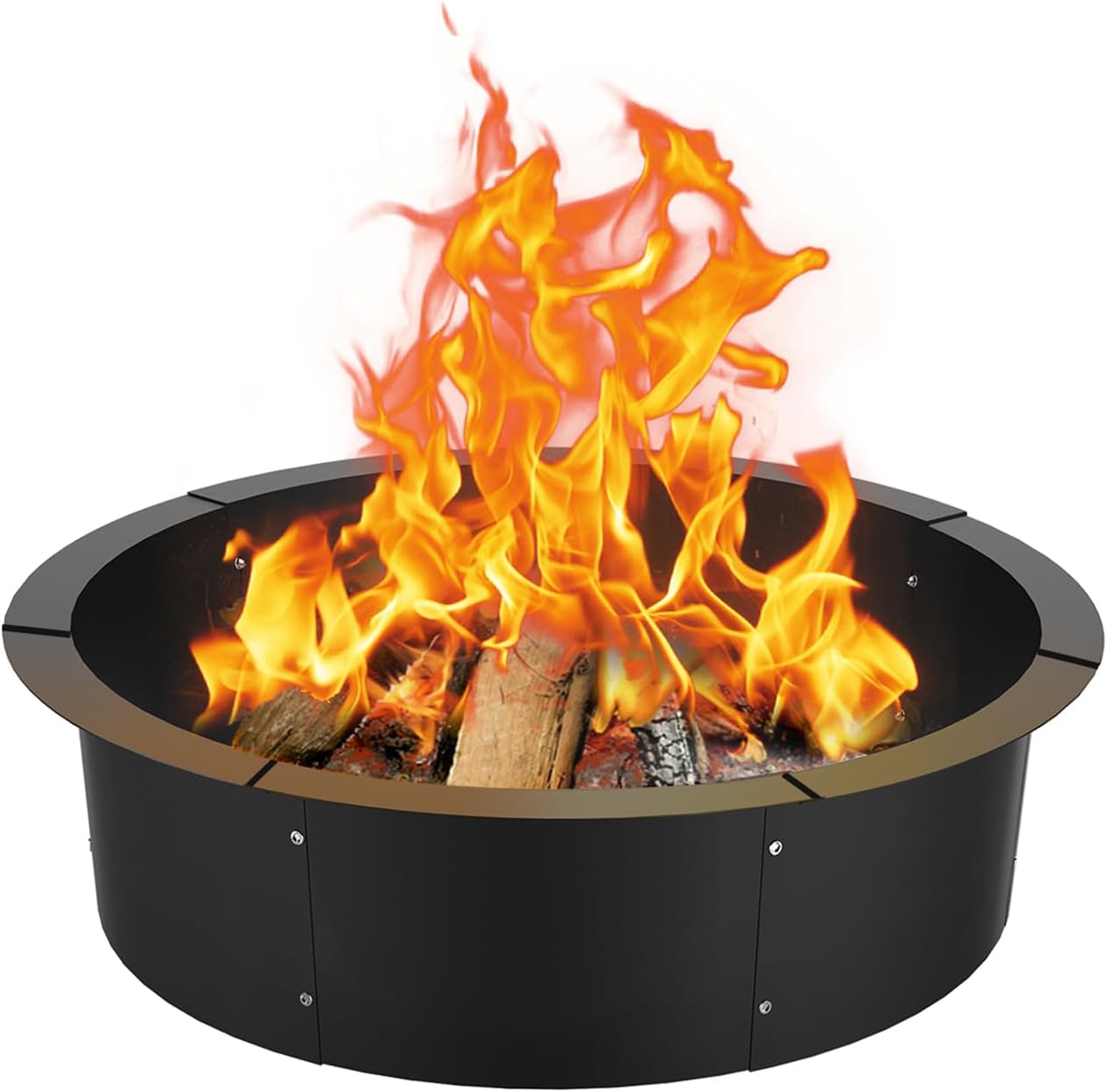 31 Inch Inner Round Fire Pit Ring Insert for Outside Wood Burning, 35 Inch Outer 31 Inch Inner DIY Outdoor Fire Pit Liner Ring for Garden, Patio, Backyard or Camping, 1.5mm Thick Metal Steel